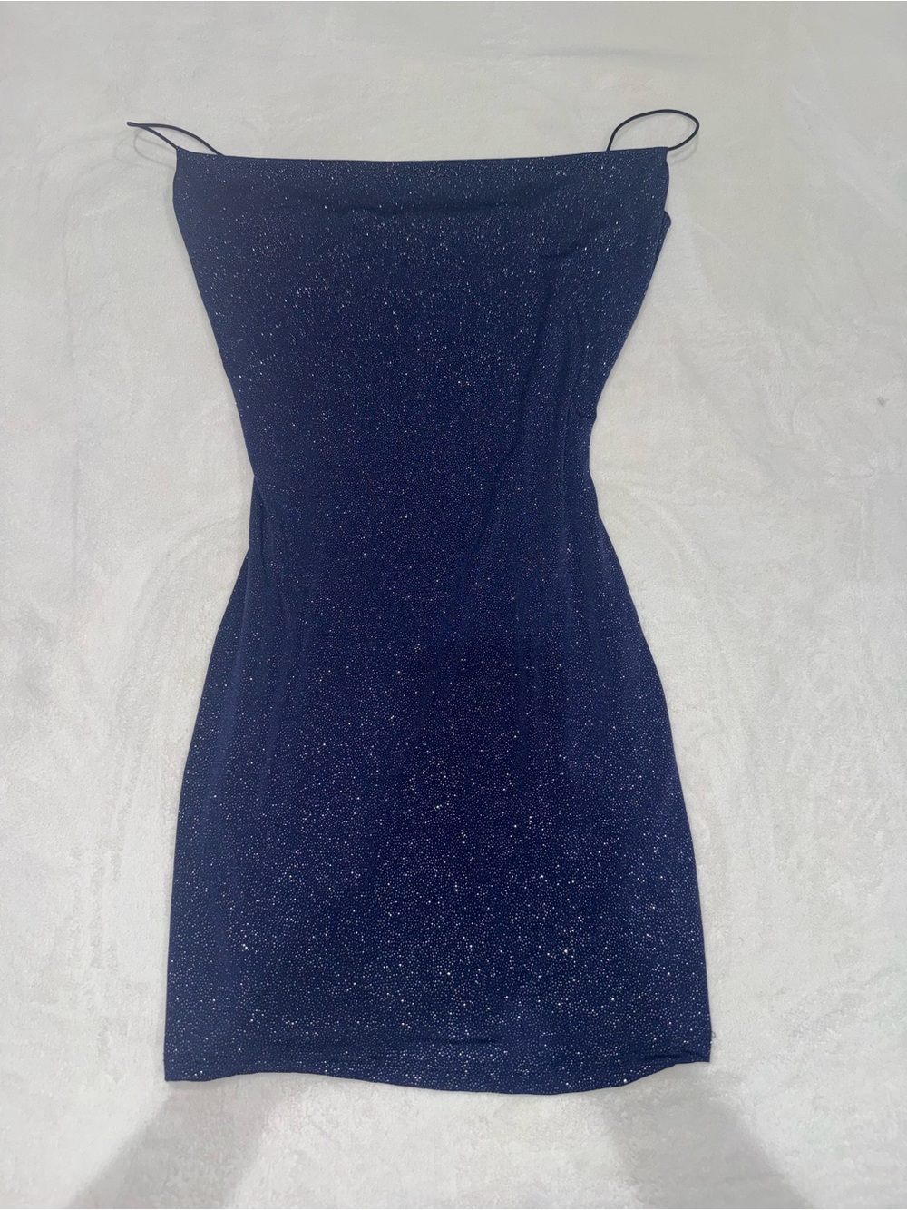 Windsor Navy Blue Sparkle Glitter Strapless Mini Dress Size M